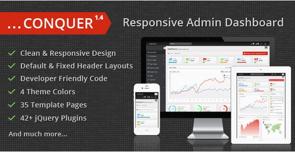 Conquer Responsive Admin Dashboard Template 50 Premium Admin Templates that You May Fall In Love with It