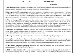 Consignment Sales Contract Template Consignment Contract Template