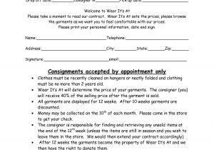 Consignment Shop Contract Template Clothing Consignment Contract Template Scope Of Work