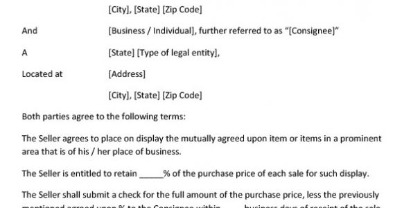 Consignment Store Contract Template Consignment Contract Template 7 Free Word Pdf