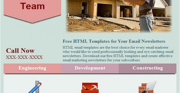 Construction Email Templates Construction Free HTML E Mail Templates