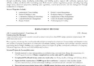Construction Manager Resume Template Example Of A Construction Manager Resume Sample