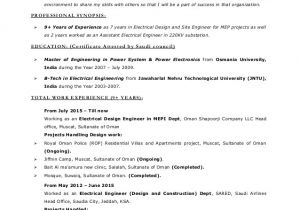 Construction Planning Engineer Resume Sample Resume Electrical Design and Site Engineer Mep 9 Years