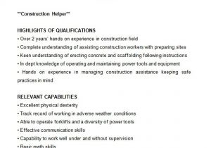 Construction Resume Templates 8 Construction Resume Templates Doc Pdf Free