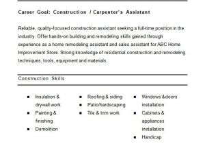 Construction Worker Resume Examples and Samples 8 Construction Resume Templates Doc Pdf Free