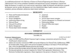 Contract Administrator Resume Template Contracts Administrator Resume Sample Livecareer