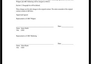 Contract Amendment form Template Contract Amendment form Template with Sample