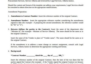 Contract Amendment form Template Sample Contract Amendment Template 11 Documents In Pdf