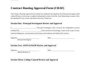 Contract Approval form Template Contract form Templates