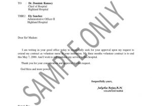 Contract Extension Letter Template Sample Letter to Extend Nurse Contract