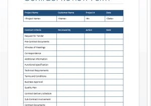 Contract File Checklist Template Contract Review form Word Template software Testing