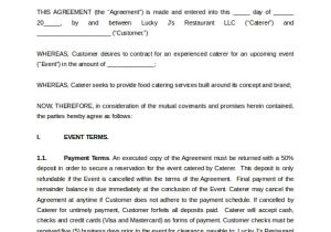 Contract for Catering Services Template 13 Sample Catering Contract Templates Pdf Word Apple