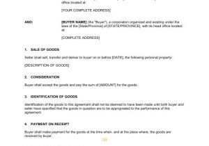 Contract for Goods and Services Template Contract for the Sale Of Goods Template Sample form