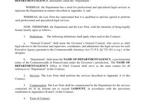 Contract for Legal Services Template Document Number Contract for Legal Services This Contract