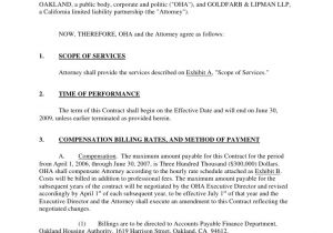Contract for Legal Services Template Oakland Housing Authority Legal Services Contract for