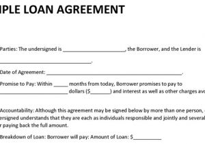 Contract for Lending Money Templates Loan Agreement Template