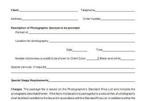 Contract for Photography Services Template 9 Commercial Photography Contract Templates Free Word