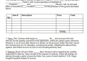 Contract for Sale Of Goods Template 20 Contract Templates