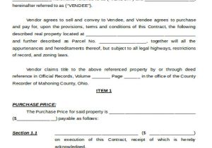 Contract for Sale Of Land Template Sample Land Sales Contract 6 Examples In Word Pdf