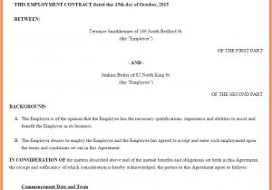 Contract Of Employment Template Australia 6 Employment Agreement Template Australia Purchase