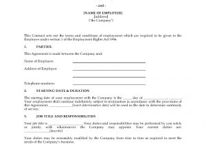 Contract Of Employment Template Uk Uk Employment Contract form Legal forms and Business