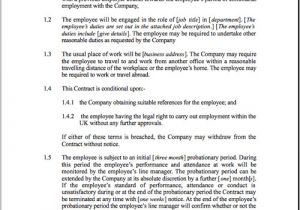 Contract Of Employment Uk Template Template for Employment Contract Printable Schedule Template