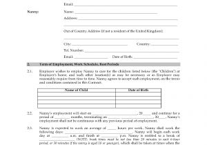 Contract Of Employment Uk Template Uk Nanny Employment Contract Legal forms and Business