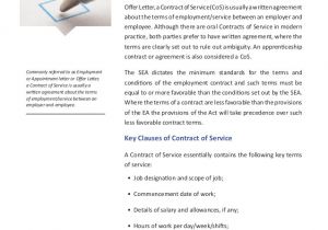 Contract Of Service Template Singapore Singapore Employment Act 2013
