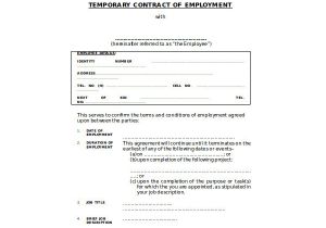 Contract Of Temporary Employment Template 6 Temporary Employment Agreement Templates Pdf Google