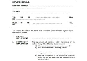 Contract Of Temporary Employment Template Sample Employment Contract forms 11 Free Documents In