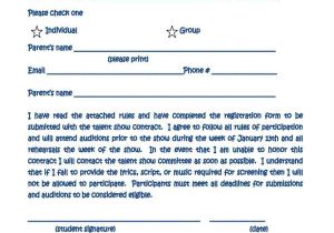 Contract Register Template 10 Talent Show Registration form Samples Free Sample