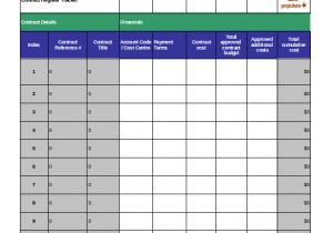 Contract Register Template Contract Tracking Template 9 Free Word Excel Pdf