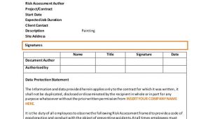 Contract Risk assessment Template Painting Risk assessment Template