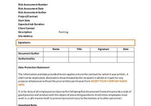 Contract Risk assessment Template Painting Risk assessment Template