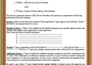 Contract Service Agreement Template Contract Templates Free Word Templates