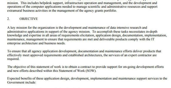 Contract Statement Of Work Template Sample Statement Of Work Template 13 Free Documents