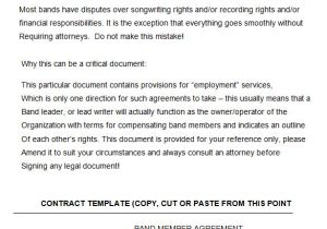 Contract Template Doc 9 Sample Band Contract Templates Word Pdf Google Docs