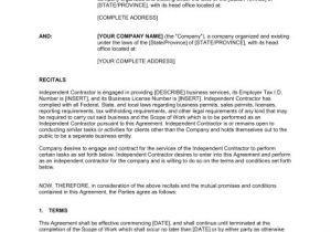 Contract Template Doc Independent Contractor Agreement Template Word Pdf