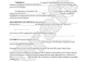 Contract Template for Interior Design Services Interior Design Contract Agreement Template with Sample