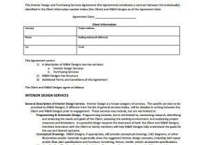 Contract Template for Interior Design Services Interior Design Contract Template 12 Download Documents