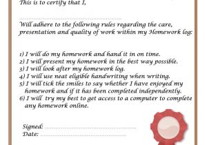 Contract Template for Kids Homework Parents Bishop Bridgeman School Bolton