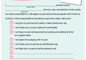 Contract Template for Kids Pet Care Contract Imom