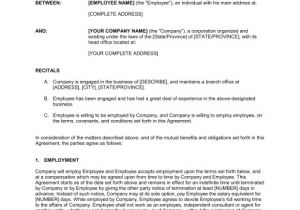 Contract to Hire Agreement Template Employment Agreement Key Employee Template Word Pdf