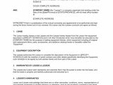Contract to Hire Agreement Template Equipment Lease Agreement Template Word Pdf by