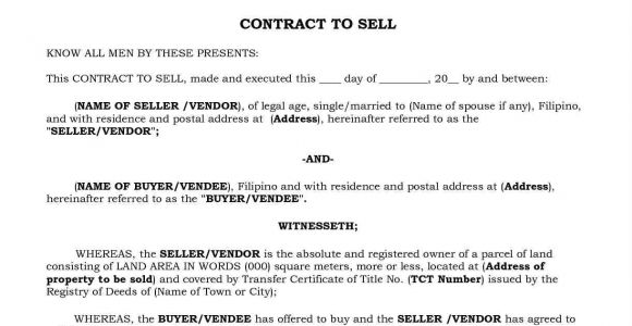 Contract to Sell Template Housing Loan Requirements In the Philippines Zipmatch