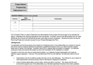 Contract Transition Plan Template 40 Transition Plan Templates Career Individual