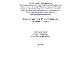 Contract Transition Plan Template Transition Out Plan