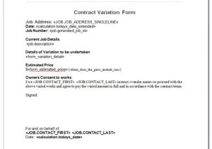 Contract Variation form Template forms How to Link the Contract Variation form to the