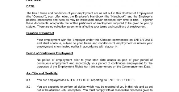 Contracts Of Employment Template Printable Sample Employment Contract Sample form Laywers