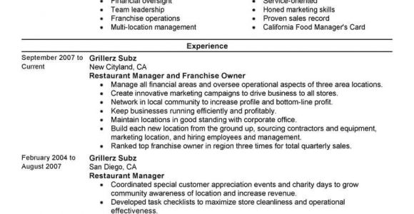 Copyable Resume Templates Best Franchise Owner Resume Example Livecareer